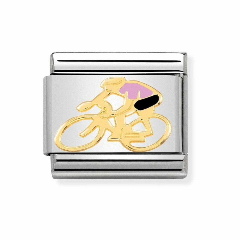 Beads & Charms | Womens CLASSIC Gold Pink Cyclist Charm 18ct Yellow Gold Beads & Charms