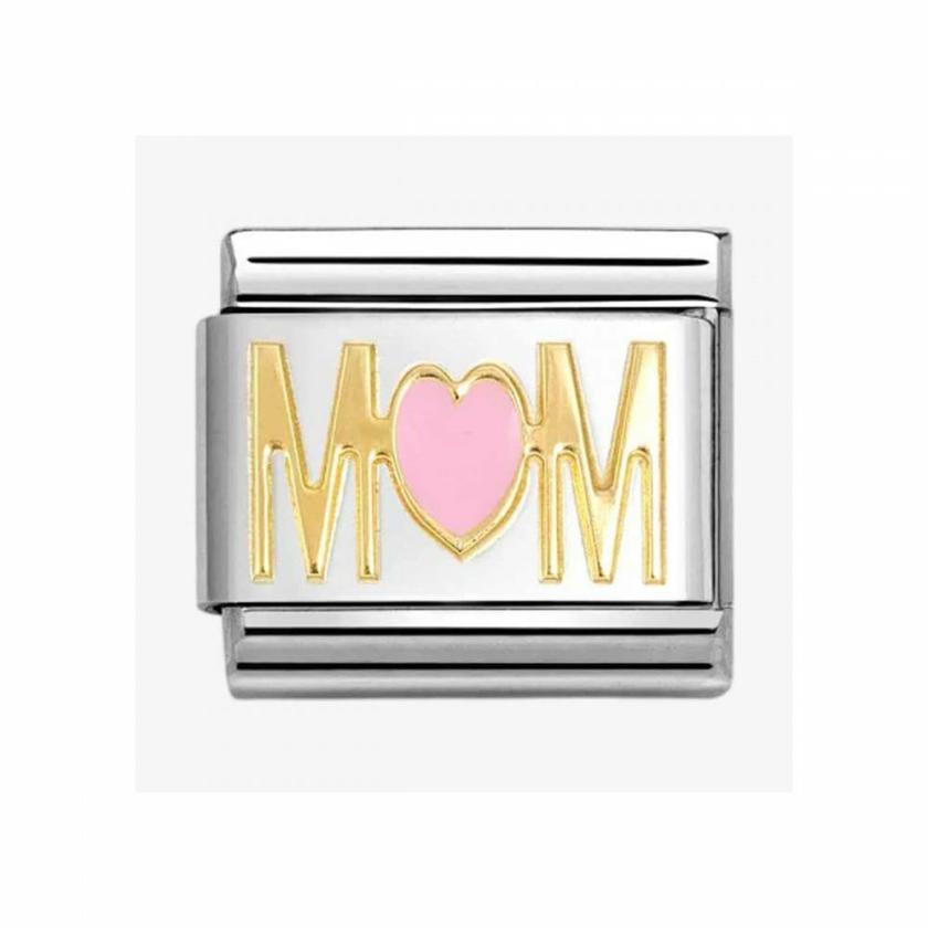 Beads & Charms | Womens CLASSIC Gold Pink Mom Heart Charm 18ct Yellow Gold Beads & Charms