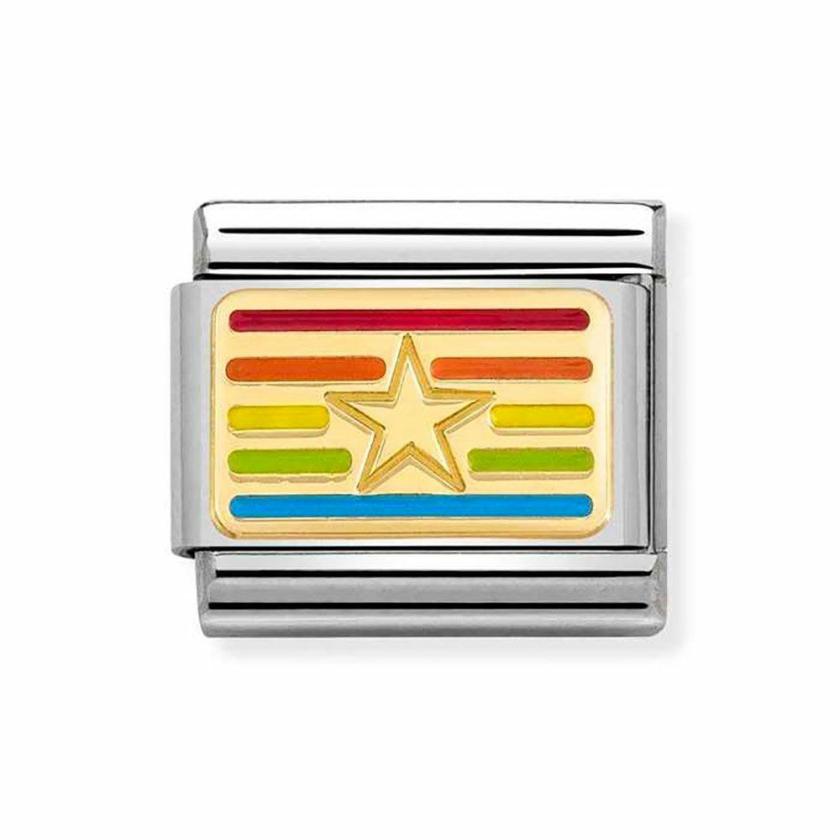 Beads & Charms | Womens CLASSIC Gold Rainbow Flag Star Charm 18ct Yellow Gold Beads & Charms