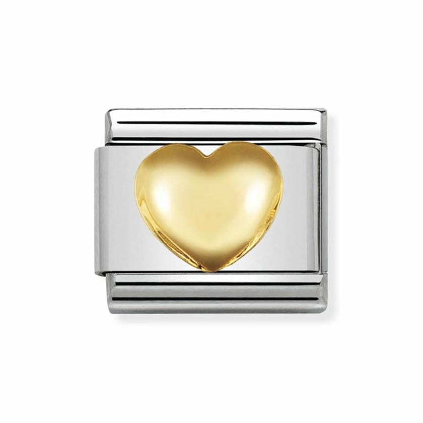 Beads & Charms | Womens CLASSIC Gold Raised Heart Charm 18ct Yellow Gold Beads & Charms