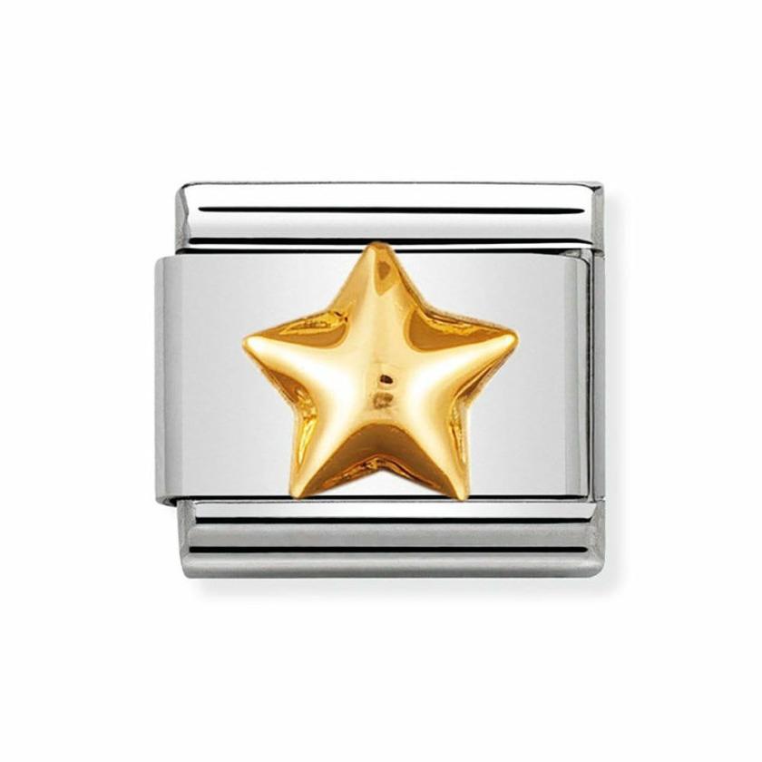 Beads & Charms | Womens CLASSIC Gold Raised Star Charm 18ct Yellow Gold Beads & Charms