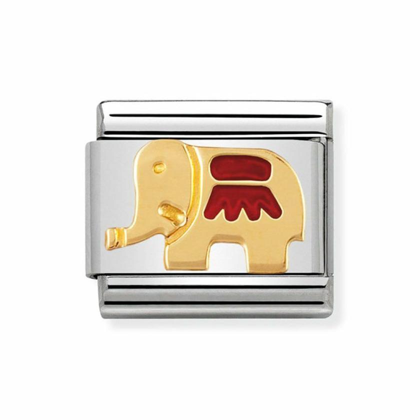 Beads & Charms | Womens CLASSIC Gold Red Elephant Charm 18ct Yellow Gold Beads & Charms