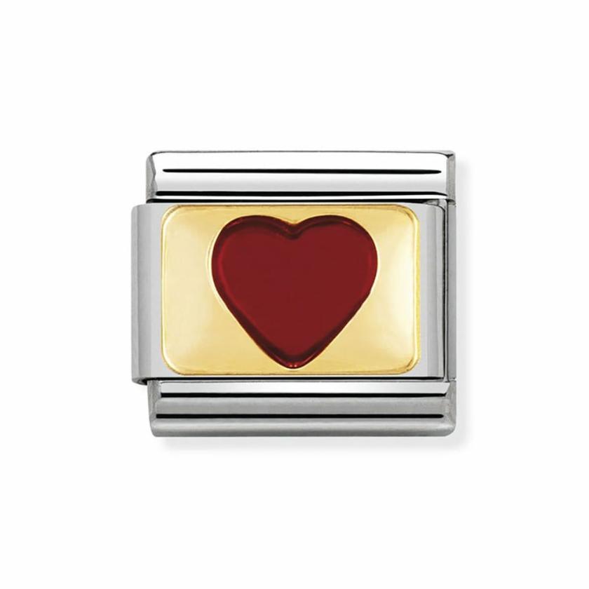 Beads & Charms | Womens CLASSIC Gold Red Enamel Heart Charm 18ct Yellow Gold Beads & Charms