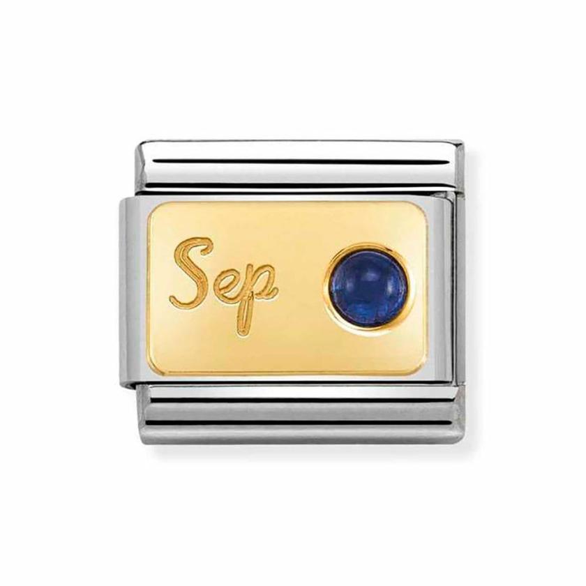 Beads & Charms | Womens CLASSIC Gold September Birthstone Charm (Sapphire) 18ct Yellow Gold Beads & Charms