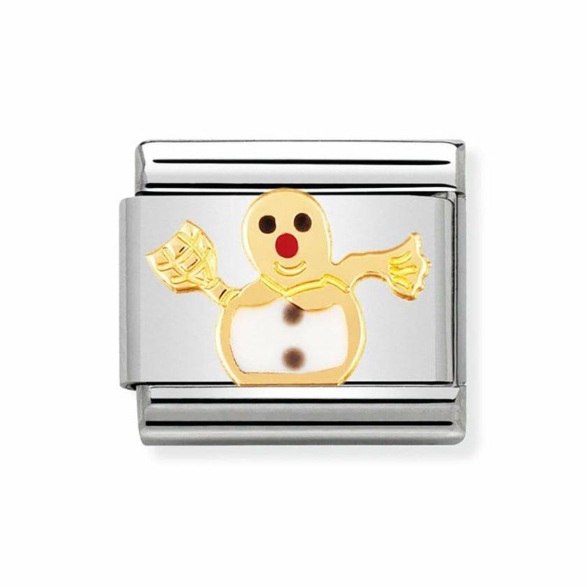 Beads & Charms | Womens CLASSIC Gold Snowman Christmas Charm 18ct Yellow Gold Beads & Charms