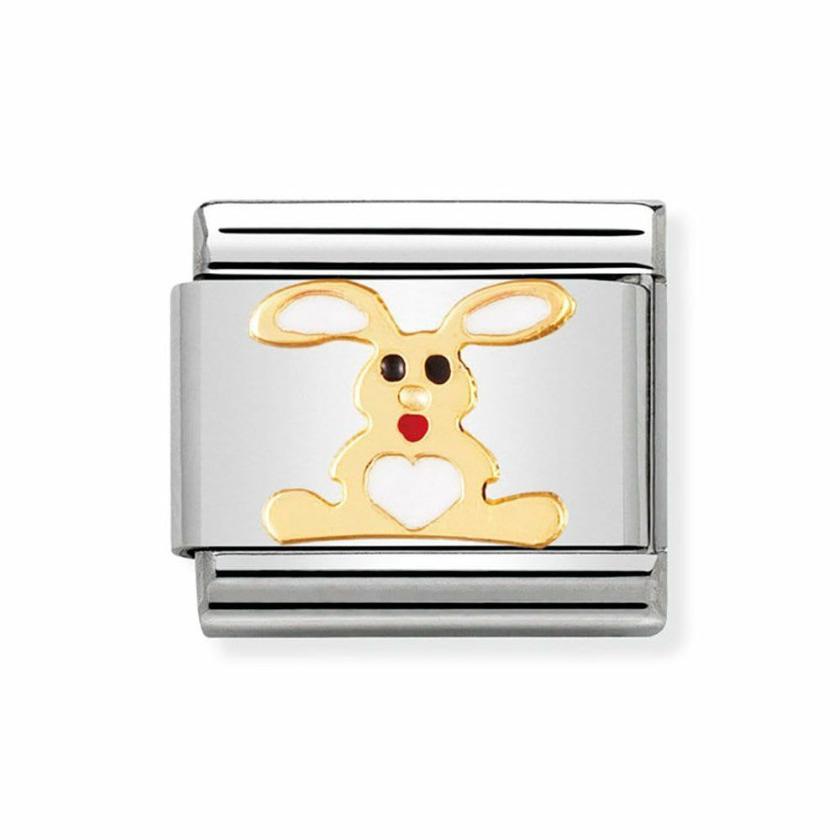 Beads & Charms | Womens CLASSIC Gold White Rabbit Charm 18ct Yellow Gold Beads & Charms