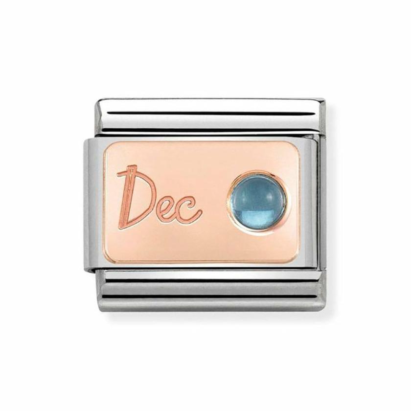 Beads & Charms | Womens CLASSIC Rose December Light Blue Topaz Charm 9ct Rose Gold Beads & Charms