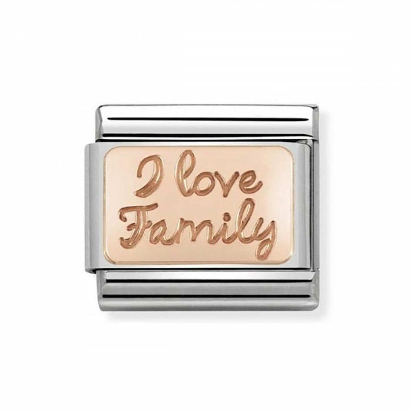 Beads & Charms | Womens CLASSIC Rose ‘I LOVE FAMILY’ Script Charm 9ct Rose Gold Beads & Charms