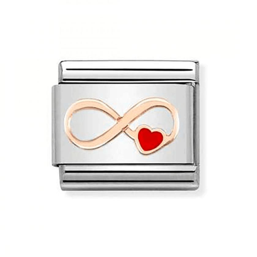 Beads & Charms | Womens CLASSIC Rose Infinity Red Heart Charm 9ct Rose Gold Beads & Charms