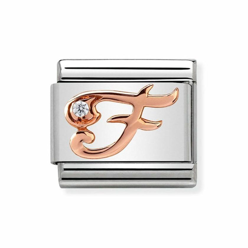 Beads & Charms | Womens CLASSIC Rose Letter ‘F’ Charm 9ct Rose Gold Beads & Charms