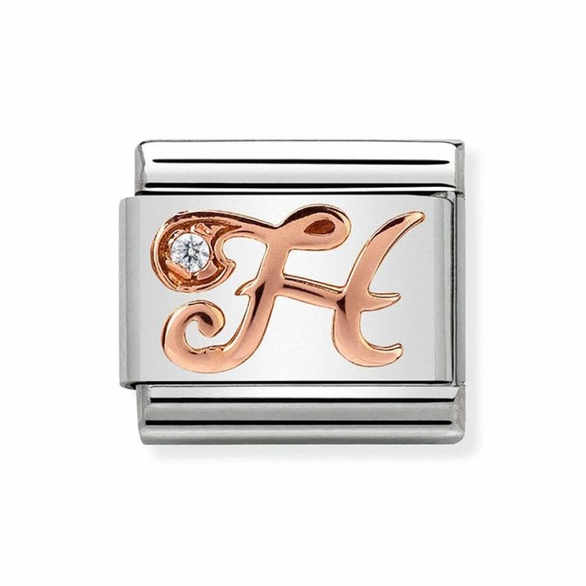 Beads & Charms | Womens CLASSIC Rose Letter ‘H’ Charm 9ct Rose Gold Beads & Charms