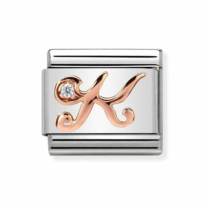 Beads & Charms | Womens CLASSIC Rose Letter ‘K’ Charm 9ct Rose Gold Beads & Charms