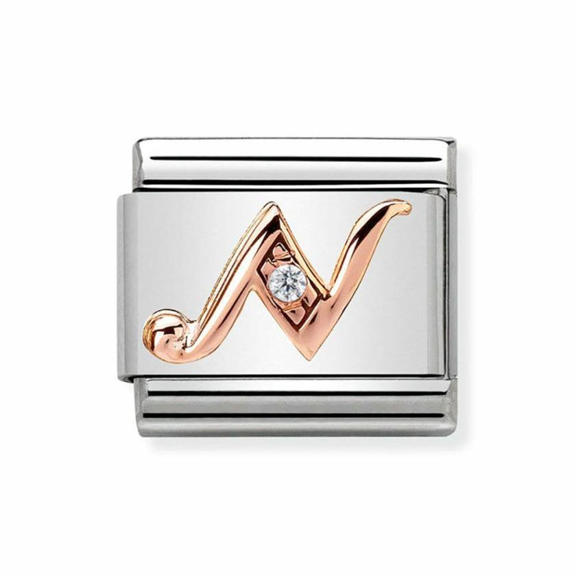 Beads & Charms | Womens CLASSIC Rose Letter ‘N’ Charm 9ct Rose Gold Beads & Charms