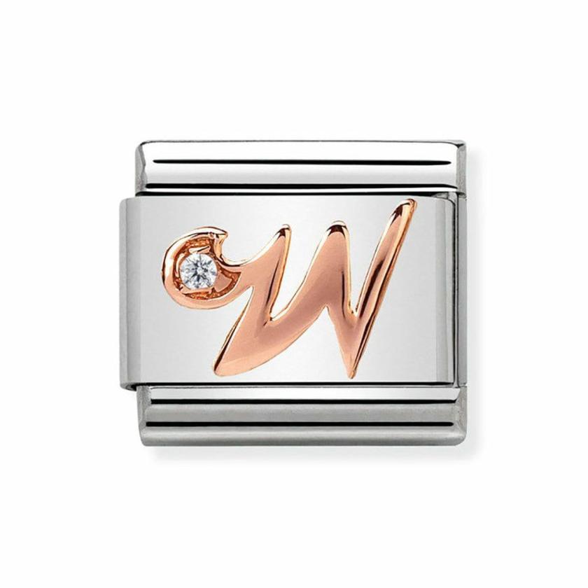 Beads & Charms | Womens CLASSIC Rose Letter ‘W’ Charm 9ct Rose Gold Beads & Charms