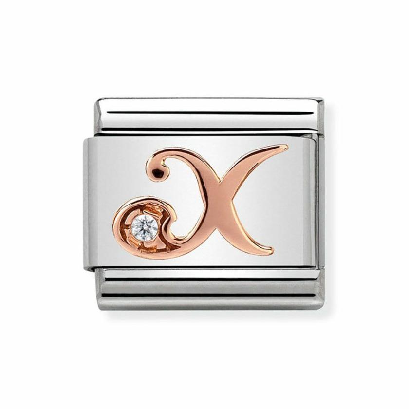 Beads & Charms | Womens CLASSIC Rose Letter ‘X’ Charm 9ct Rose Gold Beads & Charms