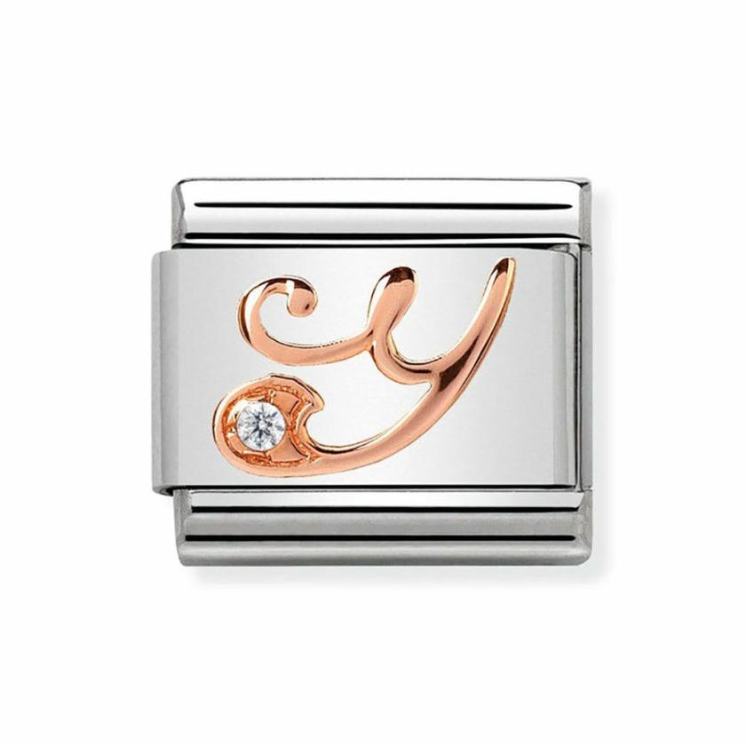 Beads & Charms | Womens CLASSIC Rose Letter ‘Y’ Charm 9ct Rose Gold Beads & Charms