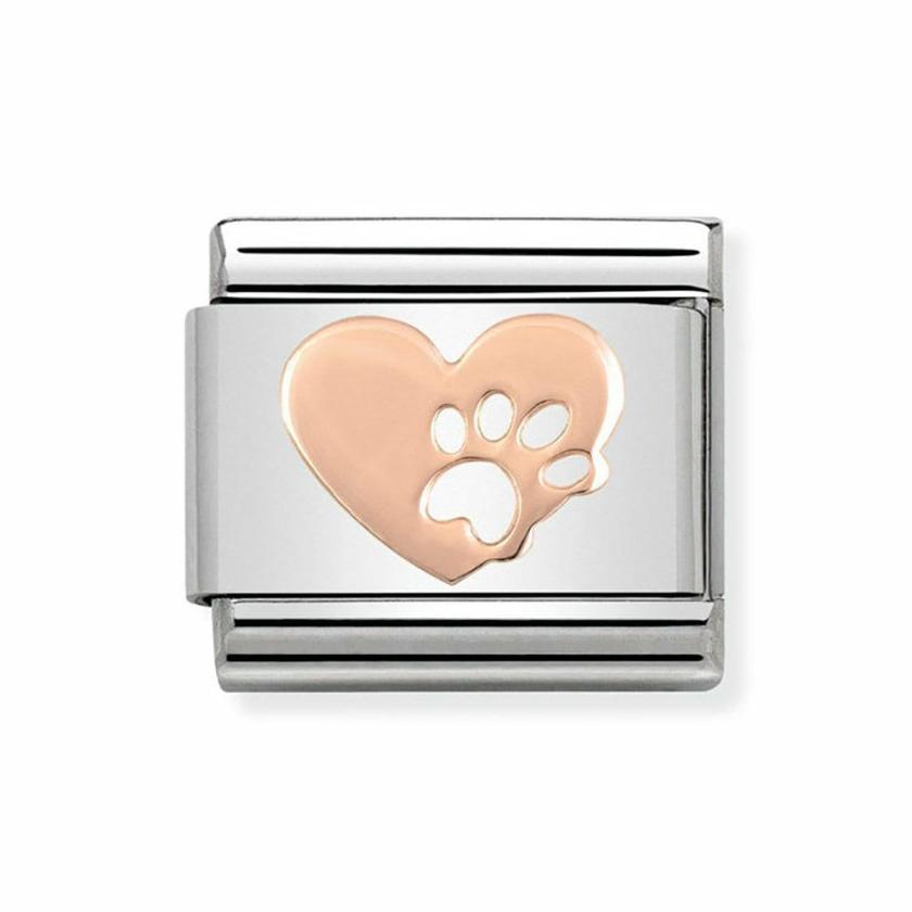 Beads & Charms | Womens CLASSIC Rose Paw Print Love Charm 9ct Rose Gold Beads & Charms