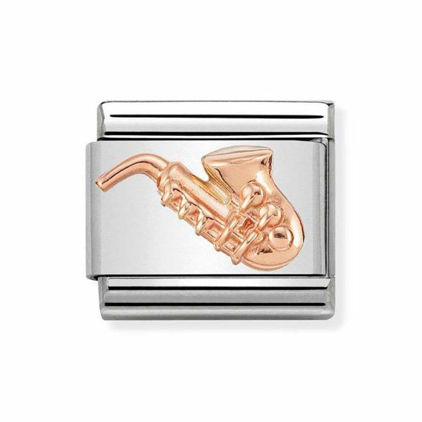 Beads & Charms | Womens CLASSIC Rose Saxophone Charm 9ct Rose Gold Beads & Charms