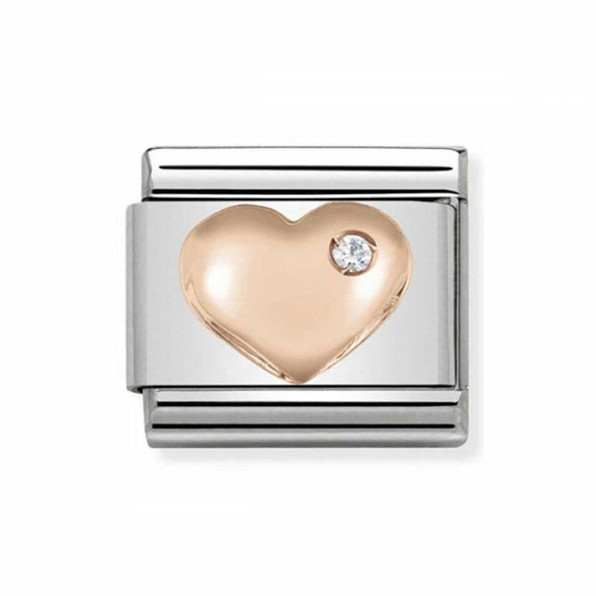 Beads & Charms | Womens CLASSIC Rose Sparkling Heart Charm 9ct Rose Gold Beads & Charms