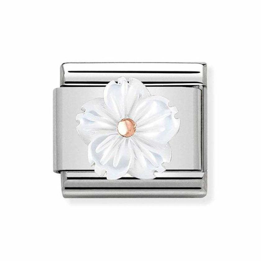 Beads & Charms | Womens CLASSIC Rose White Flower Charm 9ct Rose Gold Beads & Charms