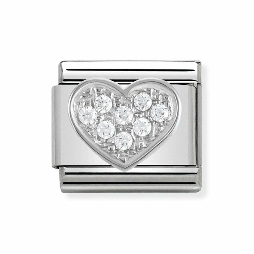 Beads & Charms | Womens CLASSIC Silvershine Sparkly Heart Charm Beads & Charms Beads & Charms