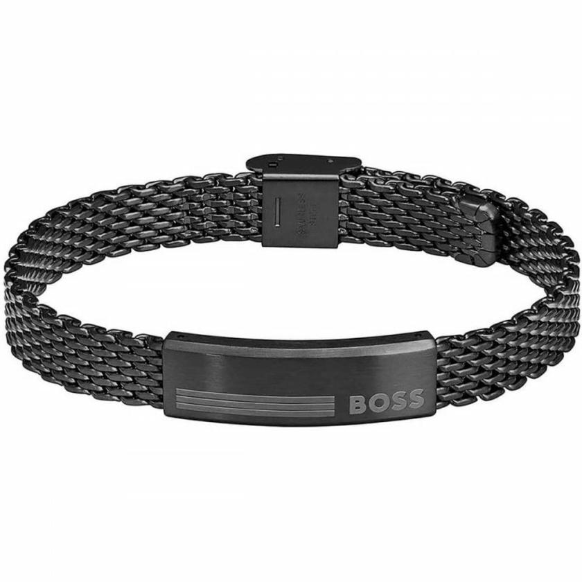 Bracelets | Mens Alen Black IP Plated Logo Mesh Bracelet Bracelets Bracelets