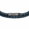 Bracelets | Mens Ares Navy Double Wrap Braided Leather Bracelet Bracelets Bracelets