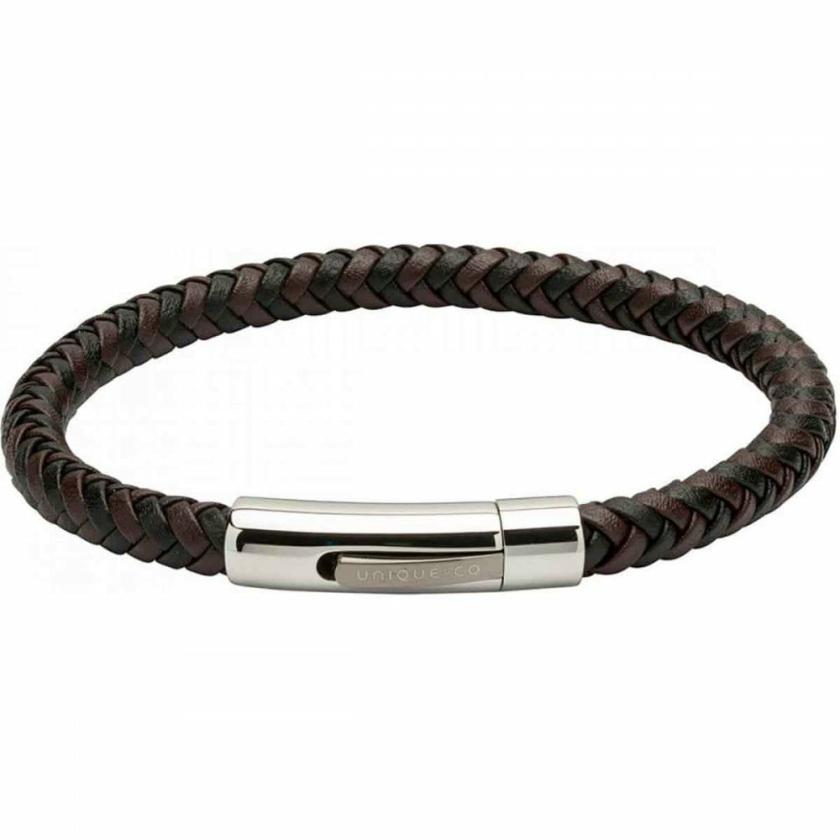 Bracelets | Mens Black & Dark Brown Plaited Leather Bracelet Bracelets Bracelets