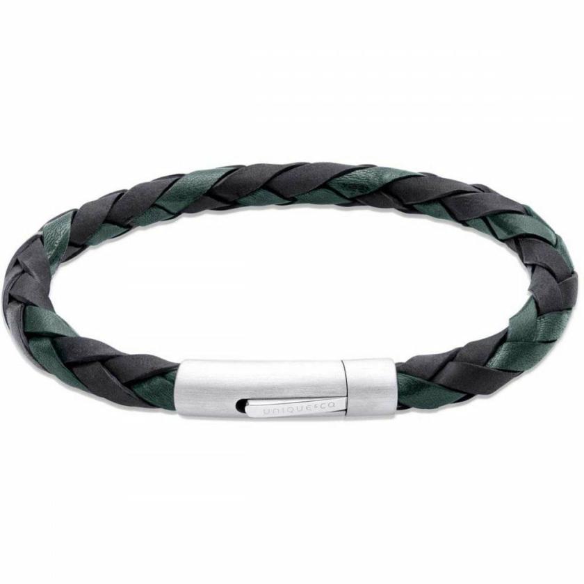 Bracelets | Mens Black & Green Braided Twist Leather Bracelet Bracelets Bracelets