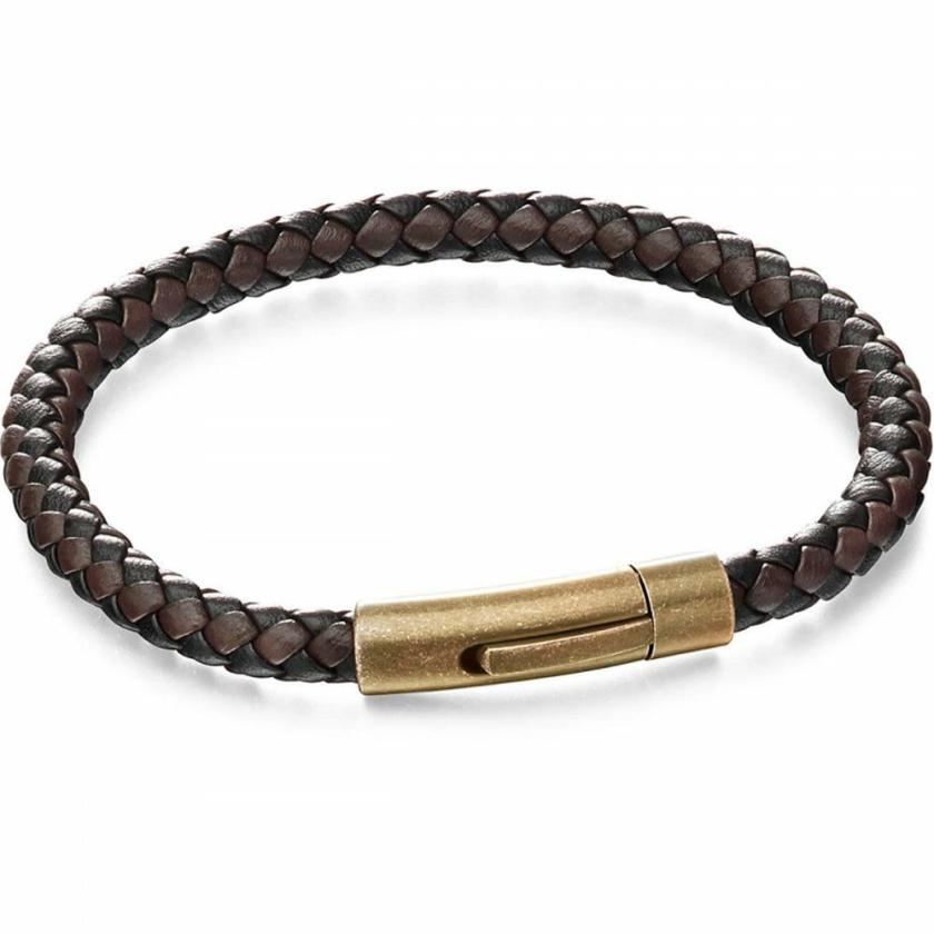 Bracelets | Mens Brown Gold Clasp Leather Bracelet Bracelets Bracelets