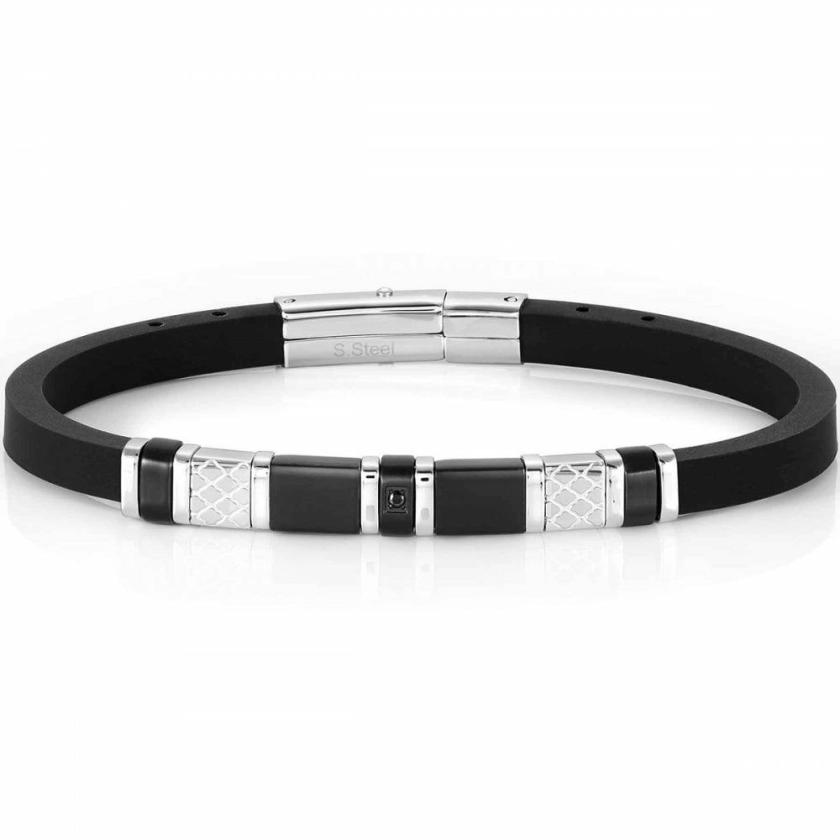 Bracelets | Mens CITY Elegance Gents Silver Rubber Bracelet Bracelets Bracelets