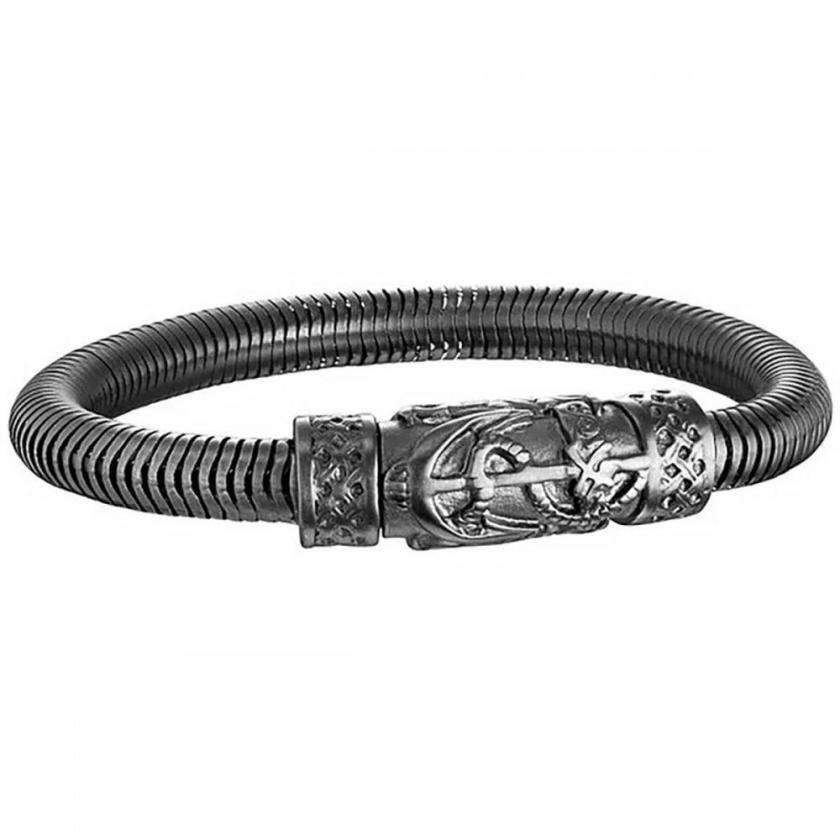 Bracelets | Mens Gents Harbour Stainless Steel Black Twisted Bracelet Bracelets Bracelets