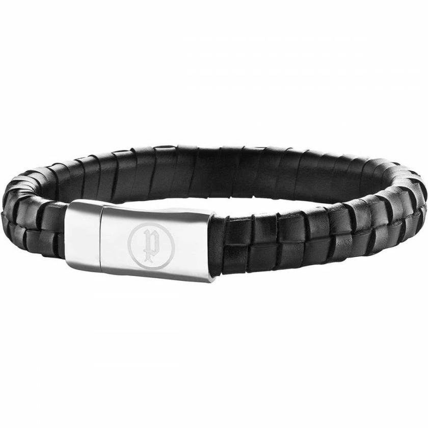 Bracelets | Mens Gents Stainless Steel Magnetic Connector Black Woven Leather Bracelet Bracelets Bracelets