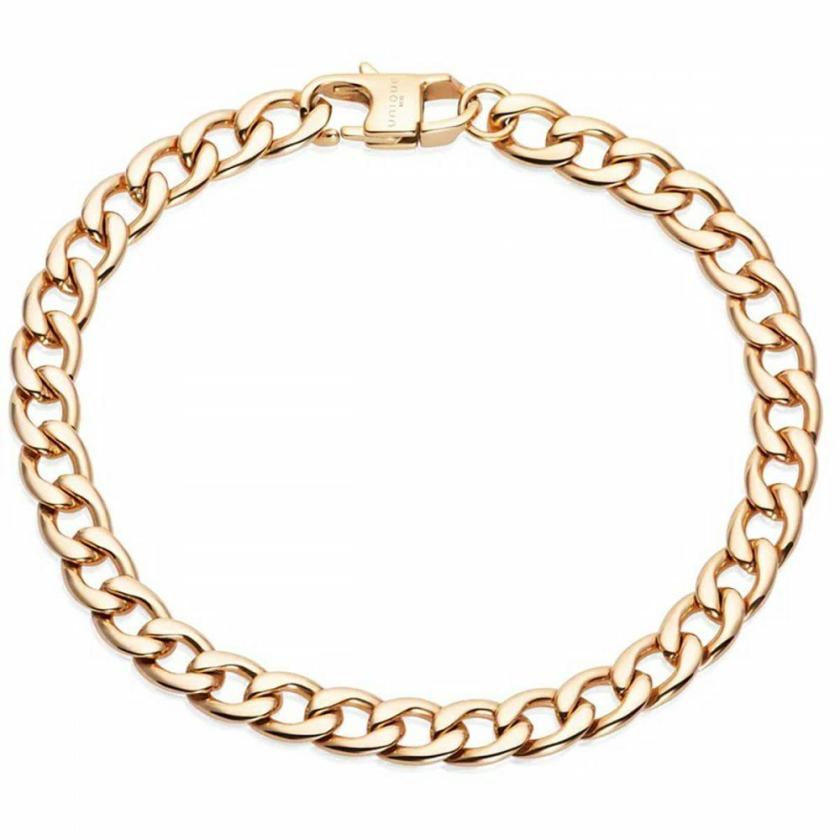 Bracelets | Mens Gold Plated IP Steel Curb Bracelet Bracelets Bracelets