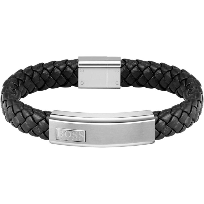 Bracelets | Mens Landor Black Leather Braided Bracelet Bracelets Bracelets