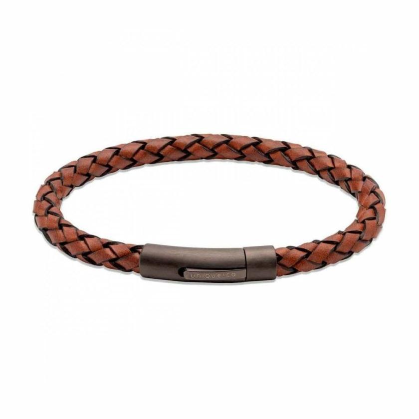 Bracelets | Mens Lido Cognac Leather Gunmetal IP Plated Clasp Bracelet Bracelets Bracelets