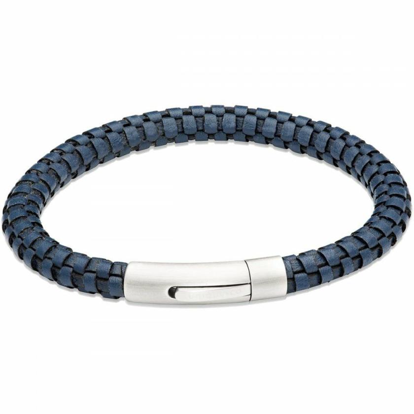 Bracelets | Mens Navy Leather Bracelet Polished Clasp Bracelet Bracelets Bracelets