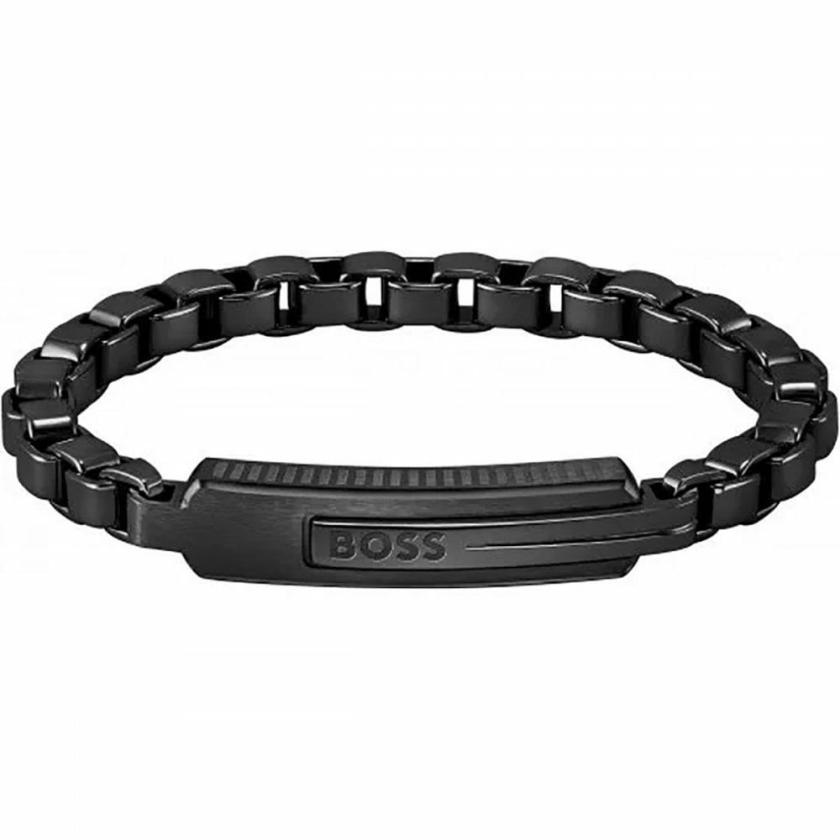 Bracelets | Mens Orlando Black Steel Link Bracelet Bracelets Bracelets