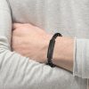 Bracelets | Mens Orlando Black Steel Link Bracelet Bracelets Bracelets