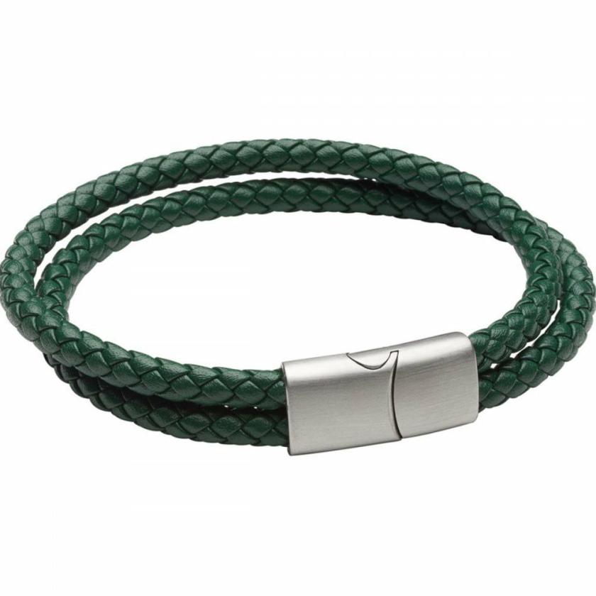 Bracelets | Mens Reborn Forest Green Double Row Leather Bracelet Bracelets Bracelets