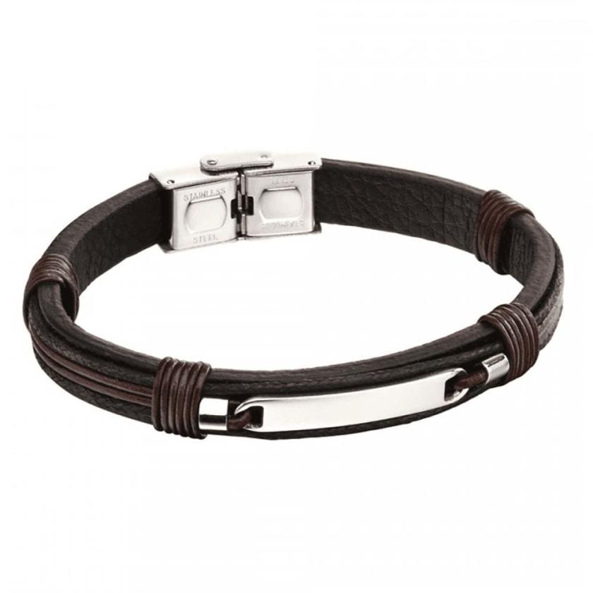 Bracelets | Mens Woven Plait Leather I.D Bar Bracelet Bracelets Bracelets