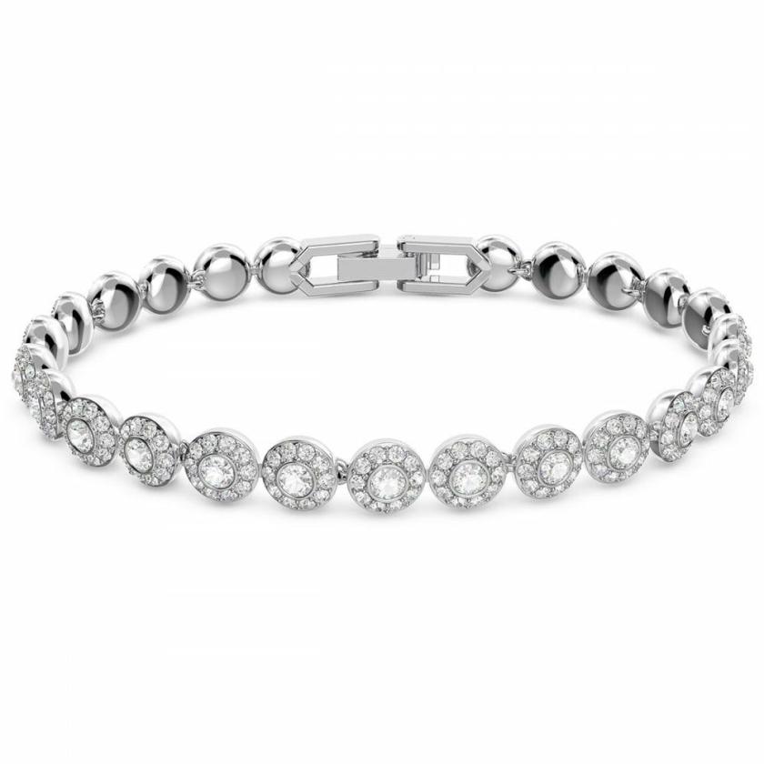 Bracelets | Womens Angelic Round Cut Rhodium Plated Bracelet Bracelets Bracelets