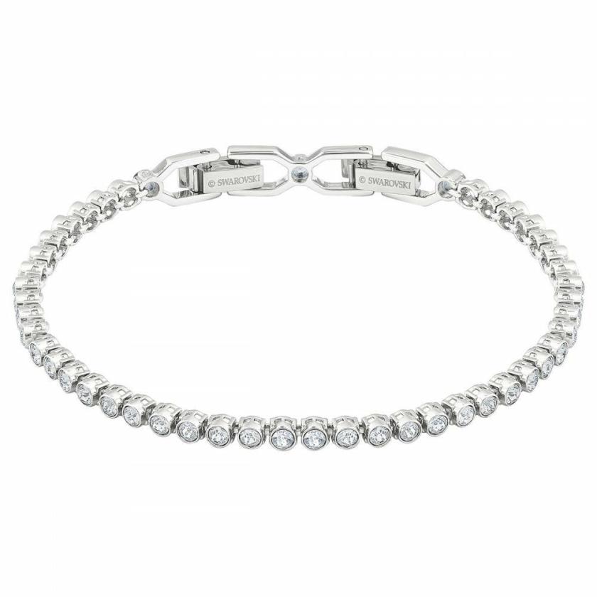 Bracelets | Womens Emily Round Cut Rhodium Plated Tennis Bracelet Bracelets Bracelets