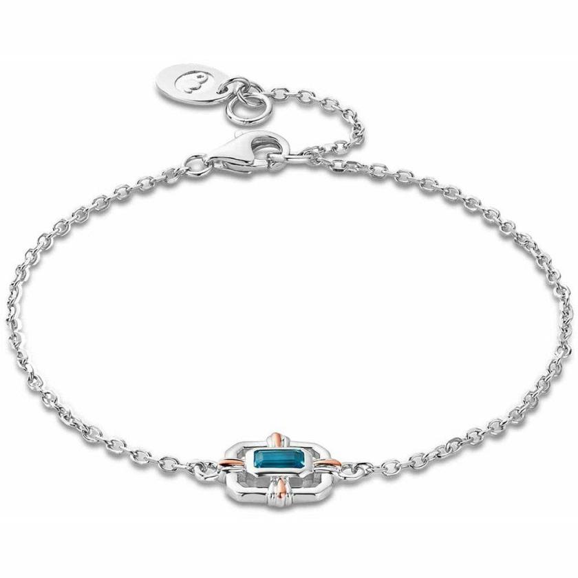 Bracelets | Womens Enchanted Gateways Silver & Blue Topaz Bracelet 9ct Rose Gold Bracelets