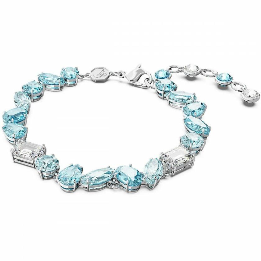 Bracelets | Womens Gema Mixed Cut Blue Stone Set Rhodium Plated Bracelet Bracelets Bracelets