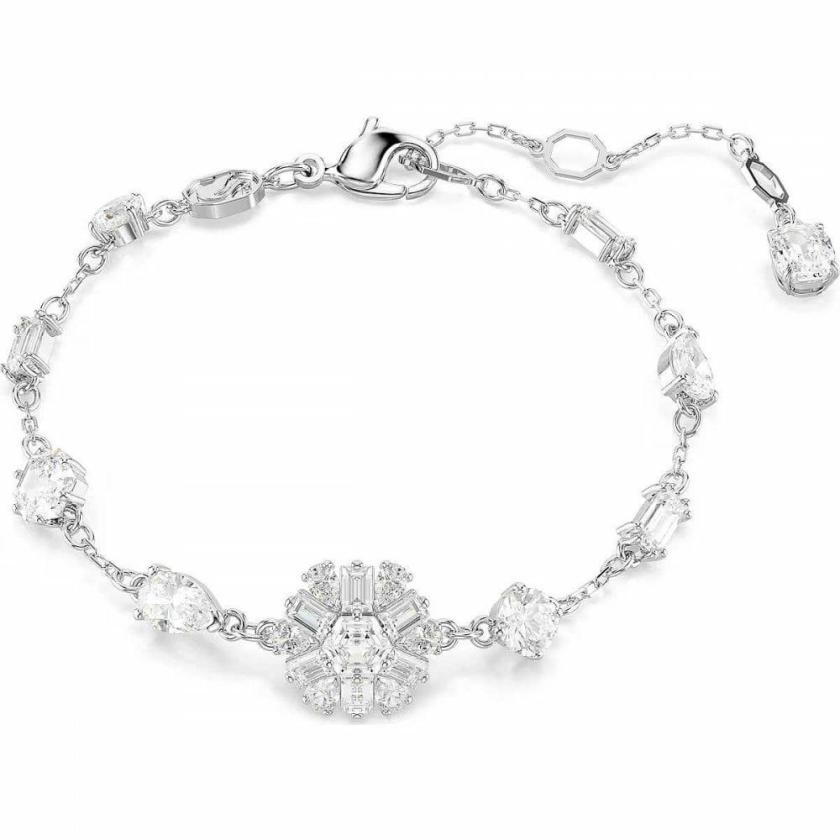 Bracelets | Womens Idyllia Mixed Cut Snowflake Rhodium Plated Bracelet Bracelets Bracelets