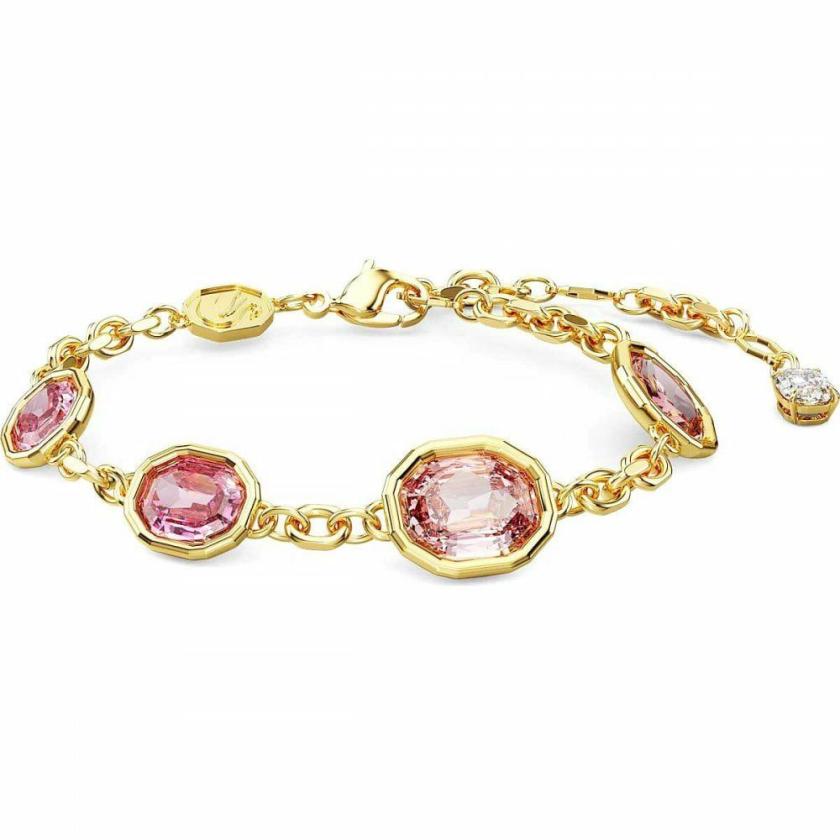 Bracelets | Womens Imber Octagon Cut Pink Stone Set Scattered Gold Toned Bracelet Bracelets Bracelets