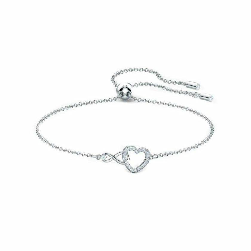 Bracelets | Womens Infinity & Heart Interlocking Rhodium Plated Bracelet Bracelets Bracelets