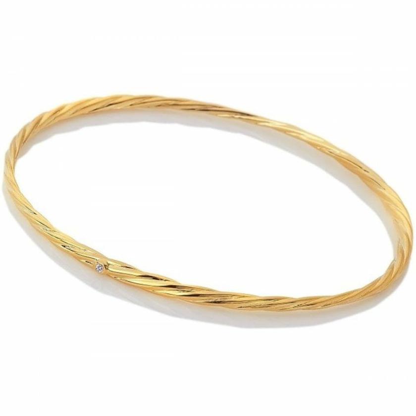 Bracelets | Womens Jac Jossa 18ct Gold Plated Entwine Bangle 18ct Yellow Gold Bangles