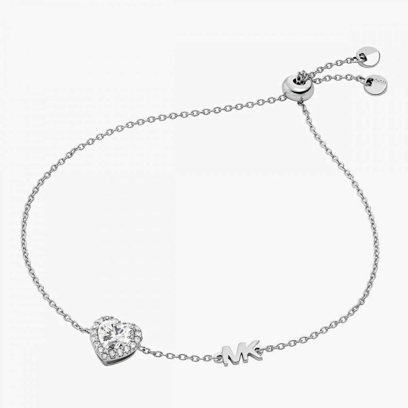 Bracelets | Womens Ladies Brilliance Stone Set Heart Sterling Silver Slider Bracelet Bracelets Bracelets